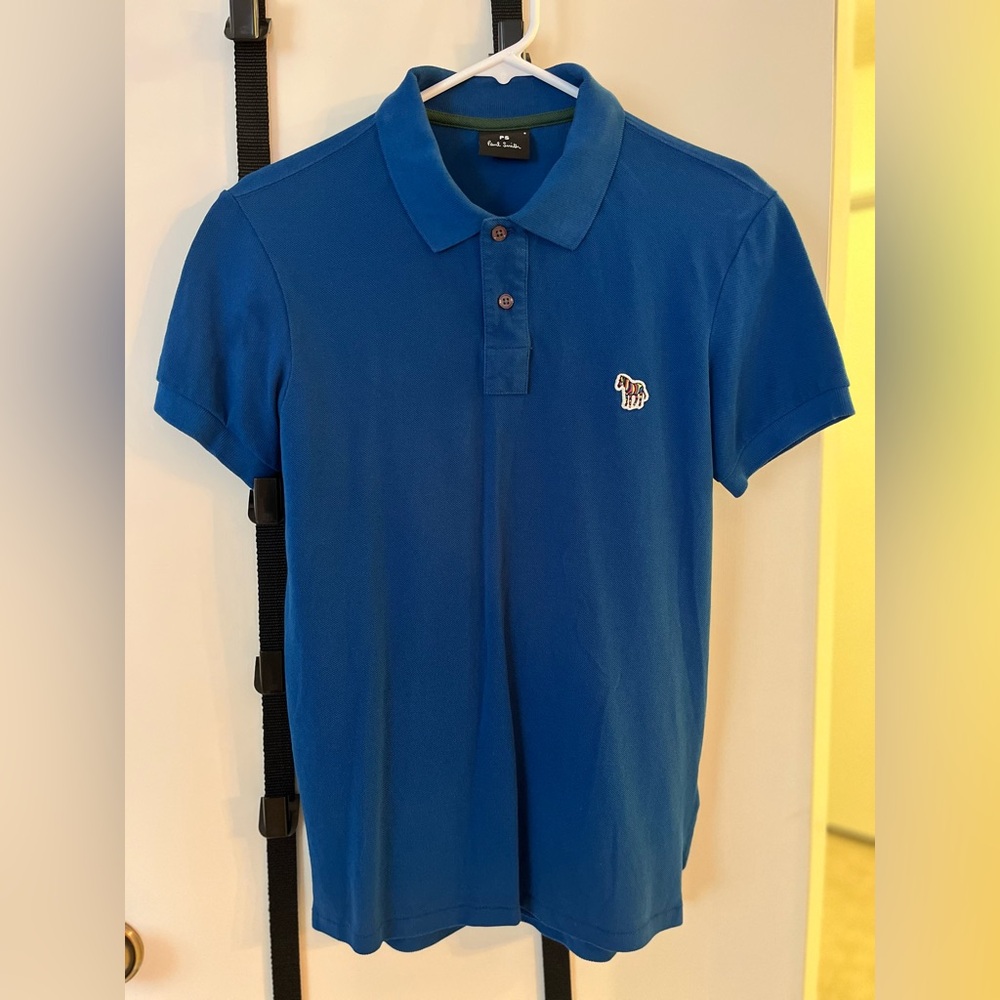 PS Paul Smith Zebra Logo Blue Polo - size S
